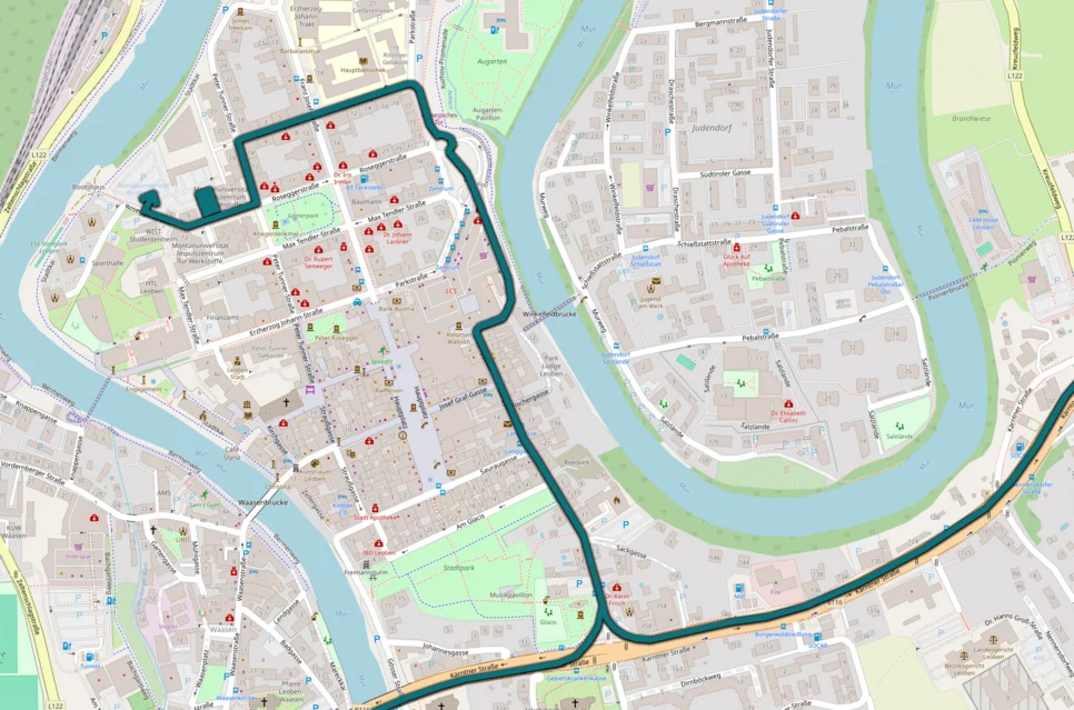 Anreise via der Bundes- und Gemeindestraßen