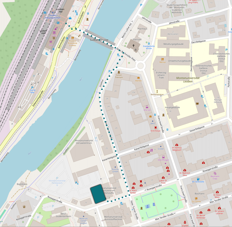 Fußweg vom Bahnhof zu uns