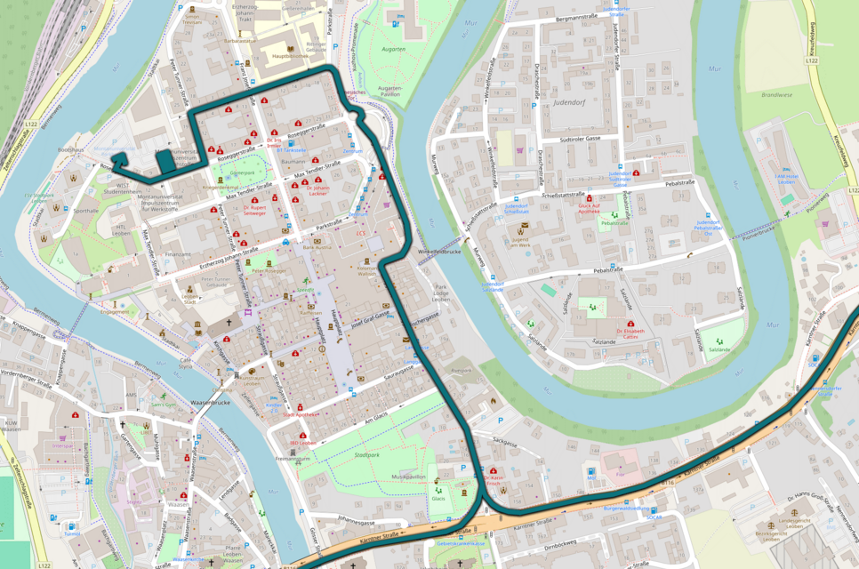 Anreise via der Bundes- und Gemeindestraßen